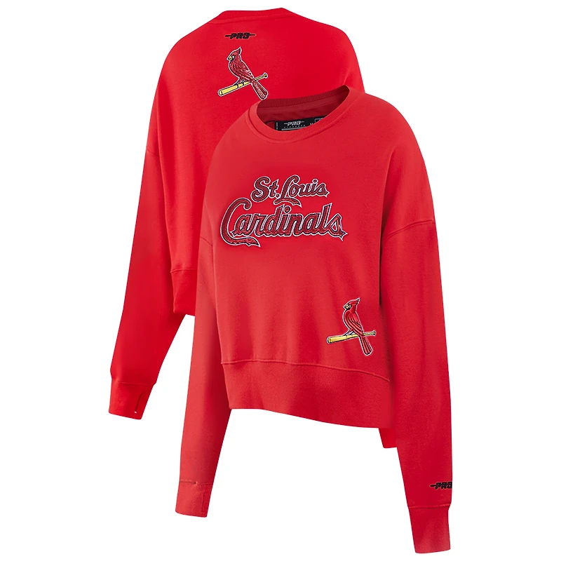 Women's Pro Standard Red St. Louis Cardinals Game Day Classics Crewneck Pullover