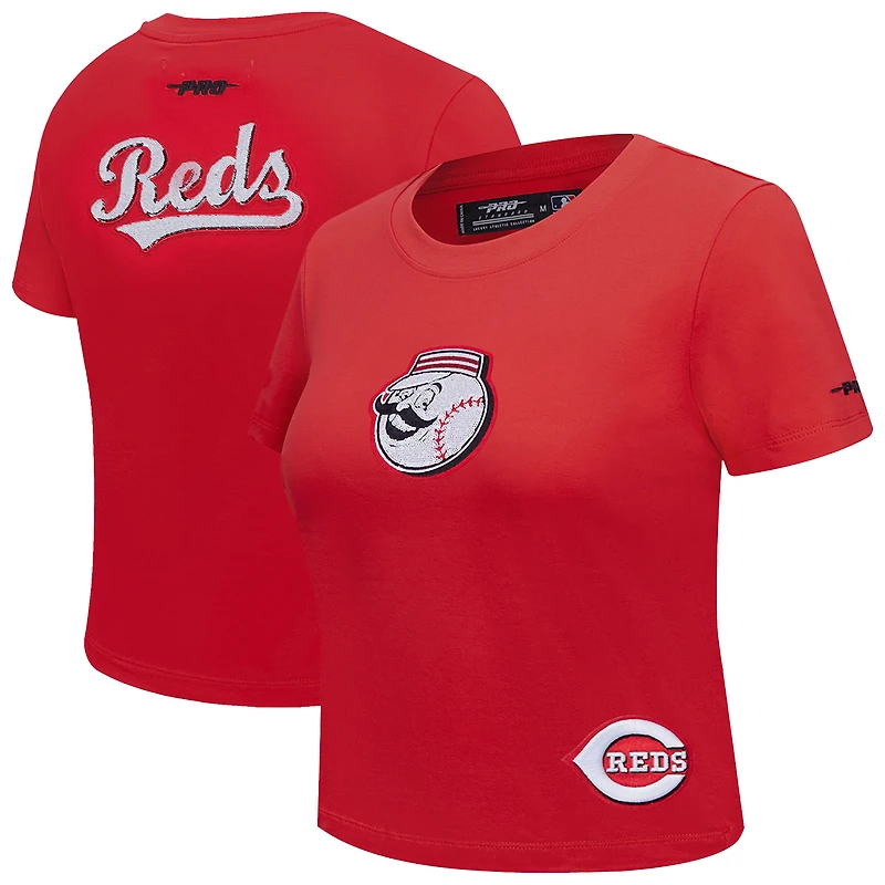 Women's Pro Standard Red Cincinnati Reds Game Day Classics Baby Doll Cropped T-Shirt