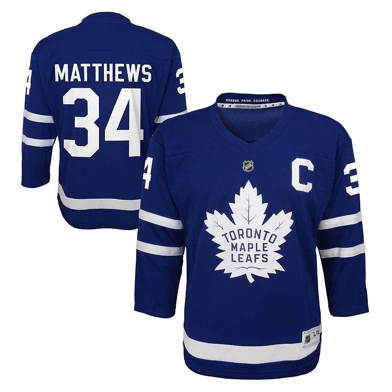 Youth Outerstuff Auston Matthews Blue Toronto Maple Leafs Home Captain Patch Premier Player Jersey
