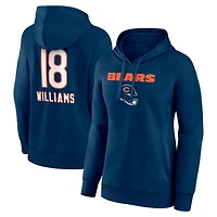 Women's Caleb Williams Navy Chicago Bears Name & Number Team Wordmark Pullover Hoodie