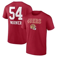 Men's Fred Warner Scarlet San Francisco 49ers Name & Number Team Wordmark T-Shirt