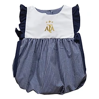 Girls Infant Vive La Fete  Navy Argentina National Team Gingham Bubble Dress