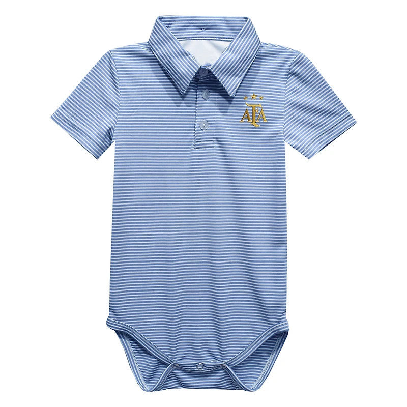 Infant Vive La Fete  Navy Argentina National Team Pencil Stripe Polo Bodysuit