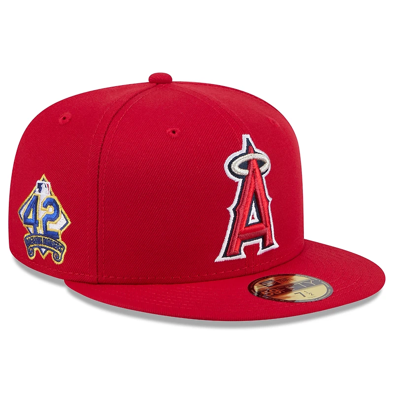 Men's New Era Red Los Angeles Angels 2025 Jackie Robinson Day 59FIFTY Fitted Hat
