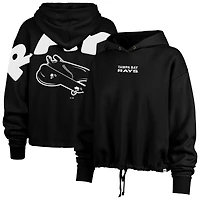Women's '47  Black Tampa Bay Rays City Connect Venice Cropped Pullover Hoodie