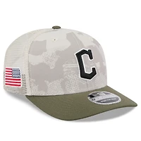 Men's New Era Light Beige/Olive Cleveland Guardians 2025 Armed Forces Day 9SEVENTY Stretch-Snap Hat