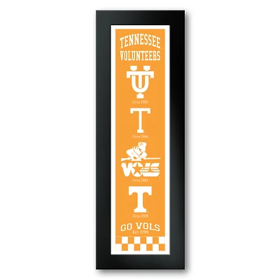 Tennessee Volunteers Framed 12" x 36" Logo Heritage Art Print