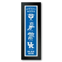 Kentucky Wildcats Framed 12" x 36" Logo Heritage Art Print