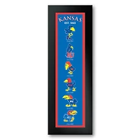 Kansas Jayhawks Framed 12" x 36" Logo Heritage Art Print