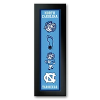 North Carolina Tar Heels Framed 12" x 36" Logo Heritage Art Print