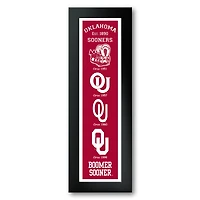 Oklahoma Sooners Framed 12" x 36" Logo Heritage Art Print