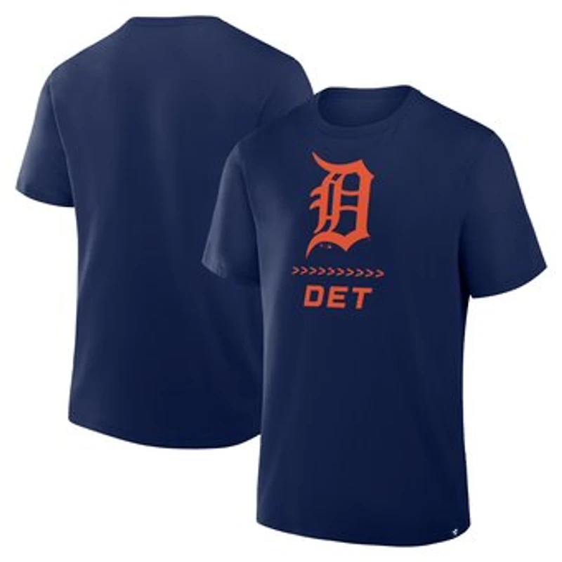 Men's Fanatics Navy Detroit Tigers Clubhouse Legacy Side Swipe T-Shirt