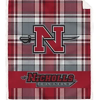 Pegasus Nicholls State Colonels 50" x 60" Bold Plaid Ultra Soft Sherpa Blanket