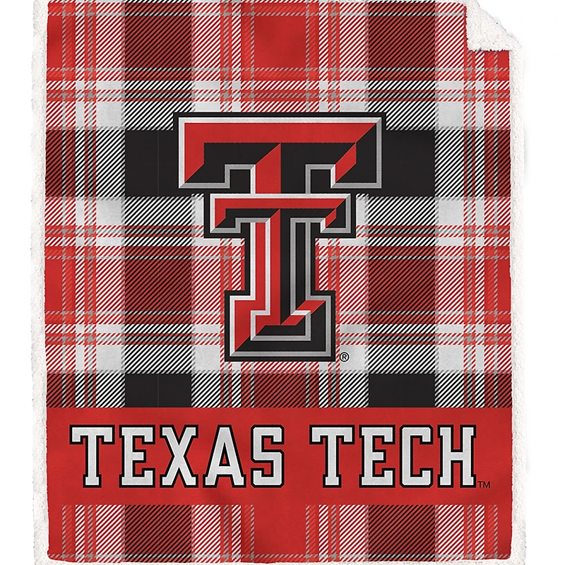 Pegasus Texas Tech Red Raiders 50" x 60" Bold Plaid Ultra Soft Sherpa Blanket