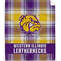 Pegasus Western Illinois Leathernecks 50" x 60" Bold Plaid Ultra Soft Sherpa Blanket