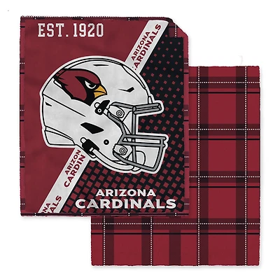 Pegasus  Arizona Cardinals 60" x 80" Gradient Helmet Double-Sided Plaid Sherpa Blanket