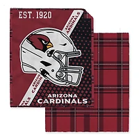 Pegasus  Arizona Cardinals 60" x 80" Gradient Helmet Double-Sided Plaid Sherpa Blanket