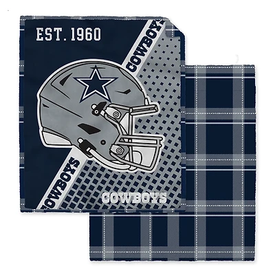Pegasus  Dallas Cowboys 60" x 80" Gradient Helmet Double-Sided Plaid Sherpa Blanket