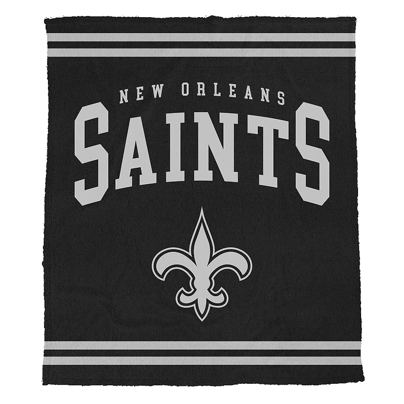 Pegasus  New Orleans Saints 50" x 60" Midnight Logo Cozy Knit Blanket
