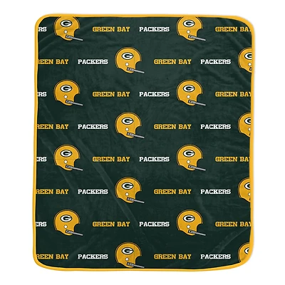 Pegasus Green Bay Packers 60" x 72" Repeat Helmet Wordmark Ultra Soft Blanket