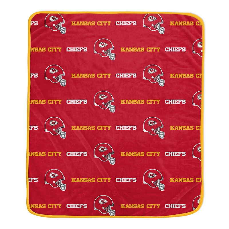Pegasus Kansas City Chiefs 60" x 72" Repeat Helmet Wordmark Ultra Soft Blanket