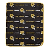 Pegasus New Orleans Saints 60" x 72" Repeat Helmet Wordmark Ultra Soft Blanket