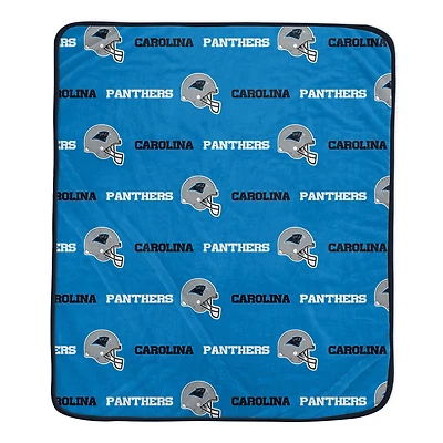 Pegasus Carolina Panthers 60" x 72" Repeat Helmet Wordmark Ultra Soft Blanket
