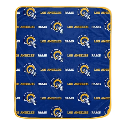 Pegasus Los Angeles Rams 60" x 72" Repeat Helmet Wordmark Ultra Soft Blanket