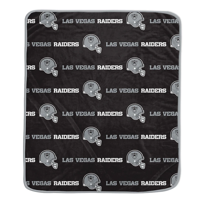 Pegasus Las Vegas Raiders 60" x 72" Repeat Helmet Wordmark Ultra Soft Blanket