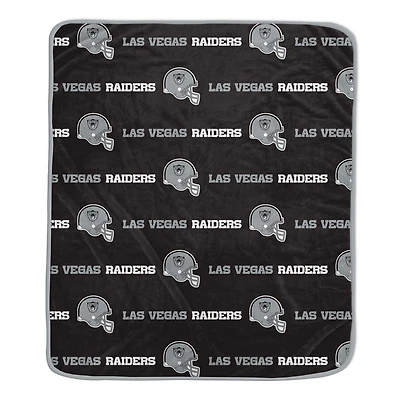 Pegasus Las Vegas Raiders 60" x 72" Repeat Helmet Wordmark Ultra Soft Blanket