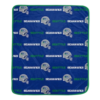 Pegasus Seattle Seahawks 60" x 72" Repeat Helmet Wordmark Ultra Soft Blanket