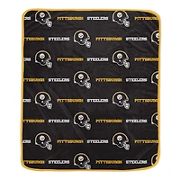 Pegasus Pittsburgh Steelers 60" x 72" Repeat Helmet Wordmark Ultra Soft Blanket