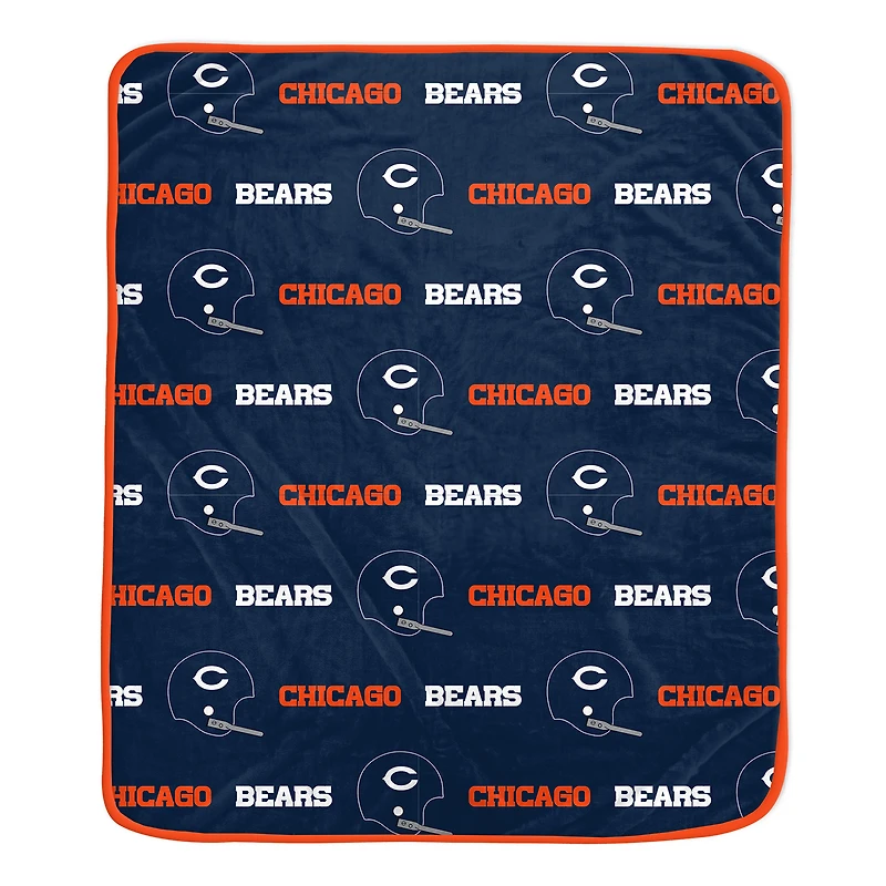 Pegasus Chicago Bears 60" x 72" Repeat Helmet Wordmark Ultra Soft Blanket