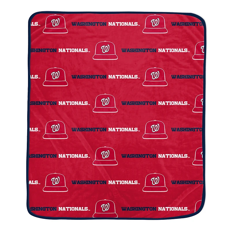 Pegasus Washington Nationals 60" x 72" Repeat Logo Wordmark Ultra Soft Blanket