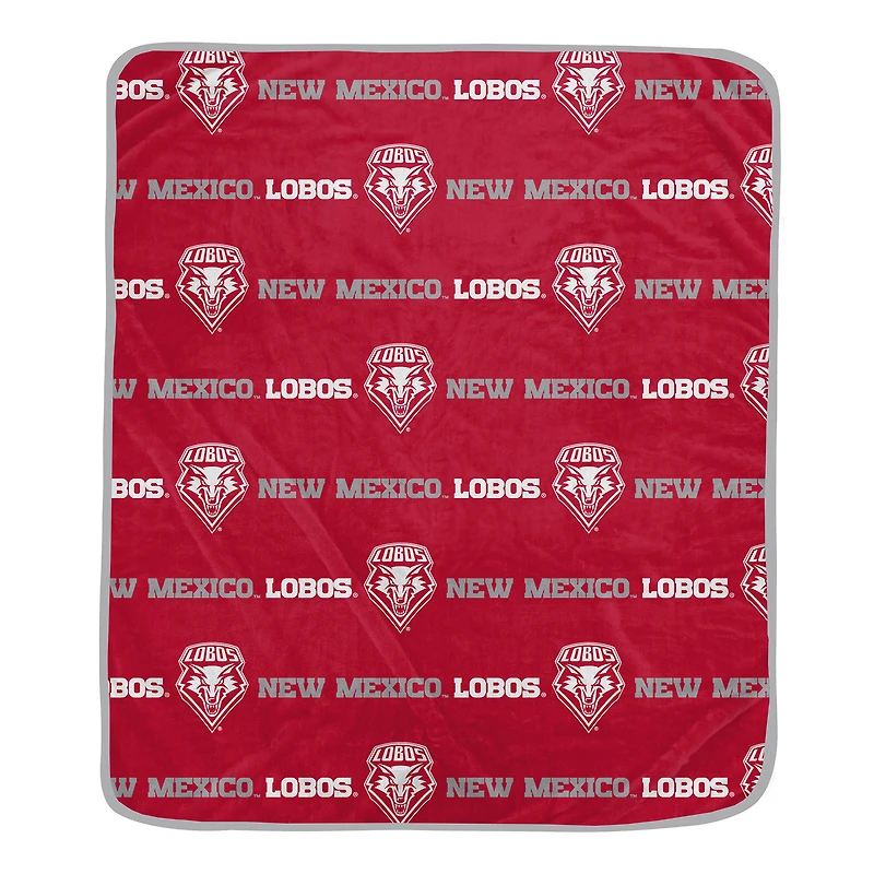 Pegasus New Mexico Lobos 60" x 72" Repeat Logo Wordmark Ultra Soft Blanket