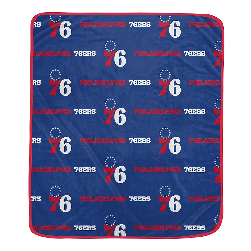 Pegasus Philadelphia 76ers 60" x 72" Repeat Logo Wordmark Ultra Soft Blanket