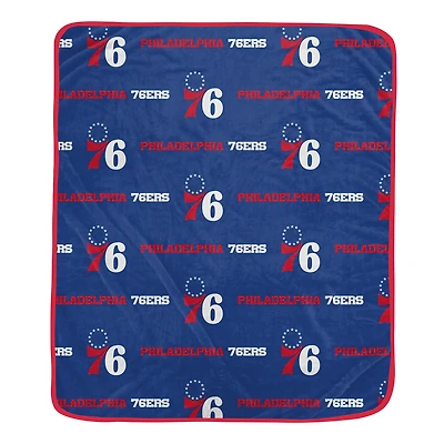 Pegasus Philadelphia 76ers 60" x 72" Repeat Logo Wordmark Ultra Soft Blanket