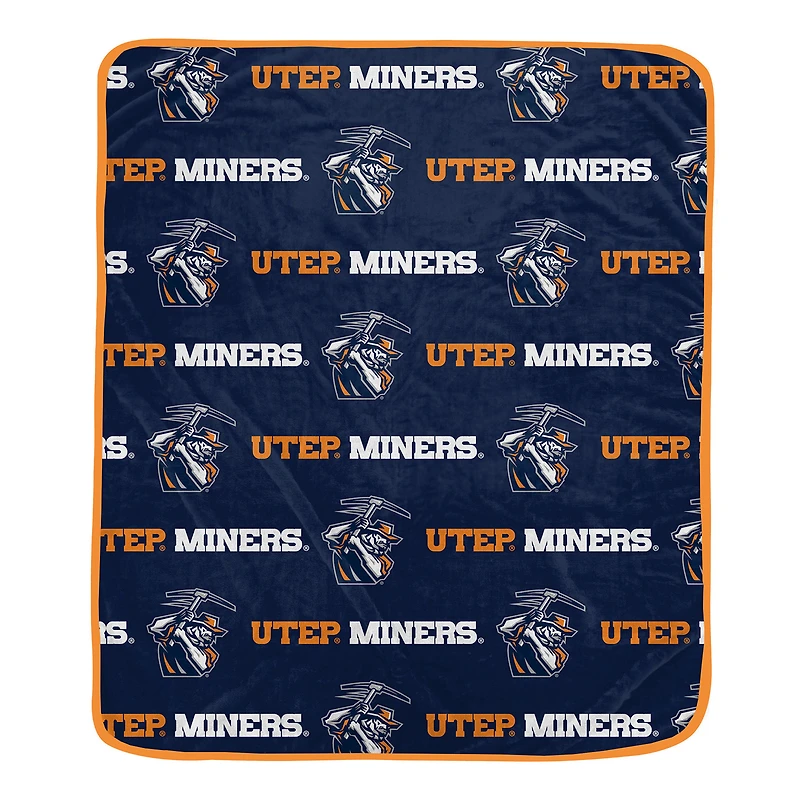 Pegasus UTEP Miners 60" x 72" Repeat Logo Wordmark Ultra Soft Blanket