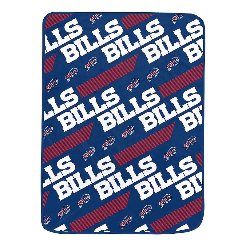 Pegasus Buffalo Bills 60" x 72" Slanted Half-Stripe Wordmark Ultra Soft Blanket