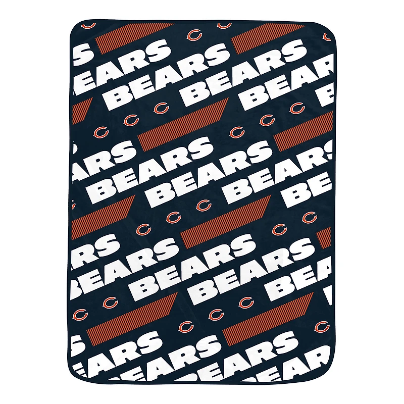 Pegasus Chicago Bears 60" x 72" Slanted Half-Stripe Wordmark Ultra Soft Blanket