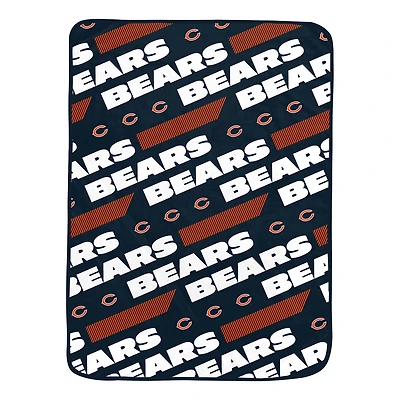 Pegasus Chicago Bears 60" x 72" Slanted Half-Stripe Wordmark Ultra Soft Blanket