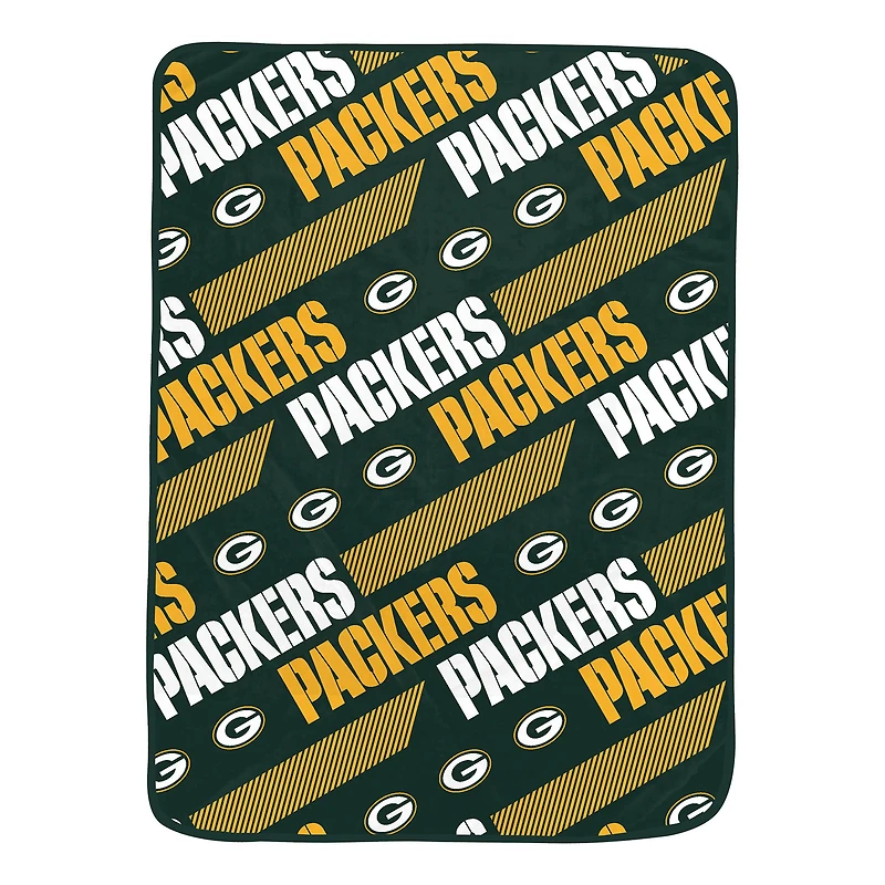 Pegasus Green Bay Packers 60" x 72" Slanted Half-Stripe Wordmark Ultra Soft Blanket