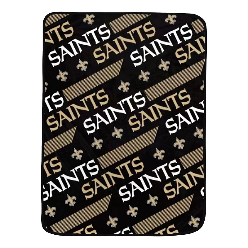 Pegasus New Orleans Saints 60" x 72" Slanted Half-Stripe Wordmark Ultra Soft Blanket
