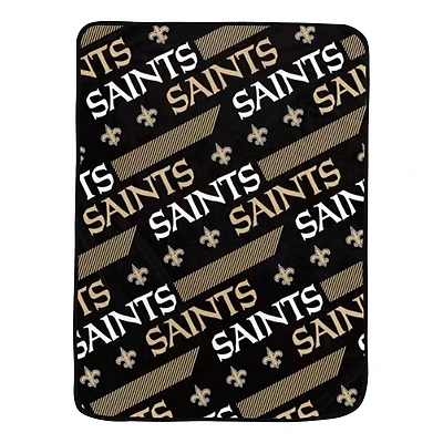 Pegasus New Orleans Saints 60" x 72" Slanted Half-Stripe Wordmark Ultra Soft Blanket