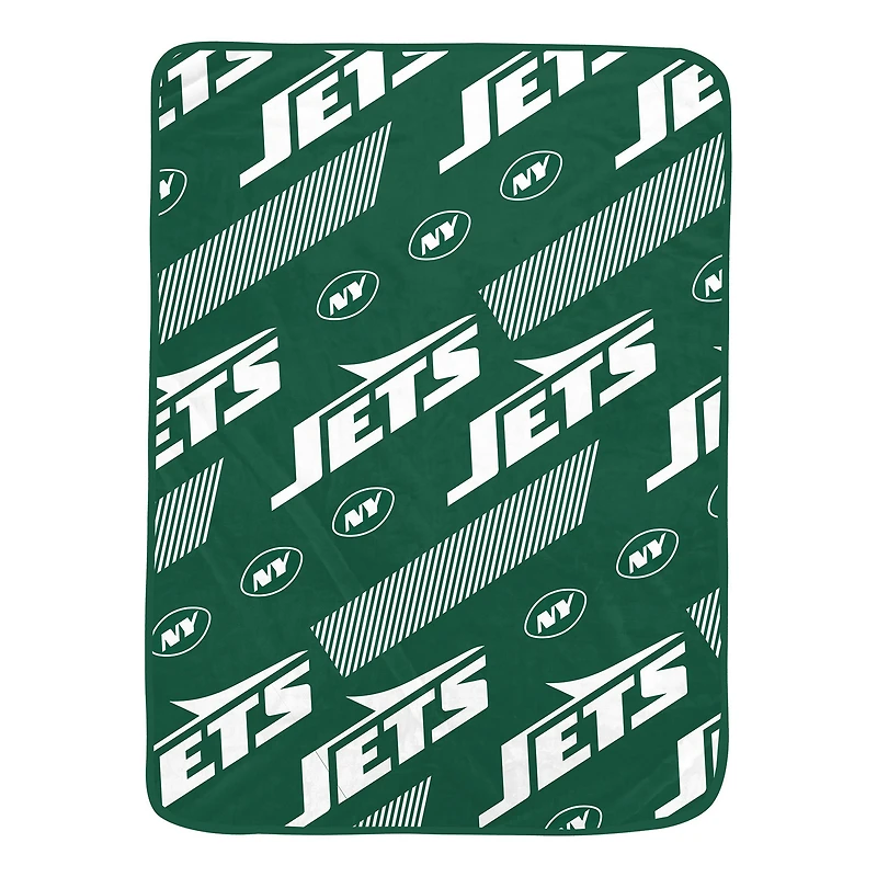 Pegasus New York Jets 60" x 72" Slanted Half-Stripe Wordmark Ultra Soft Blanket