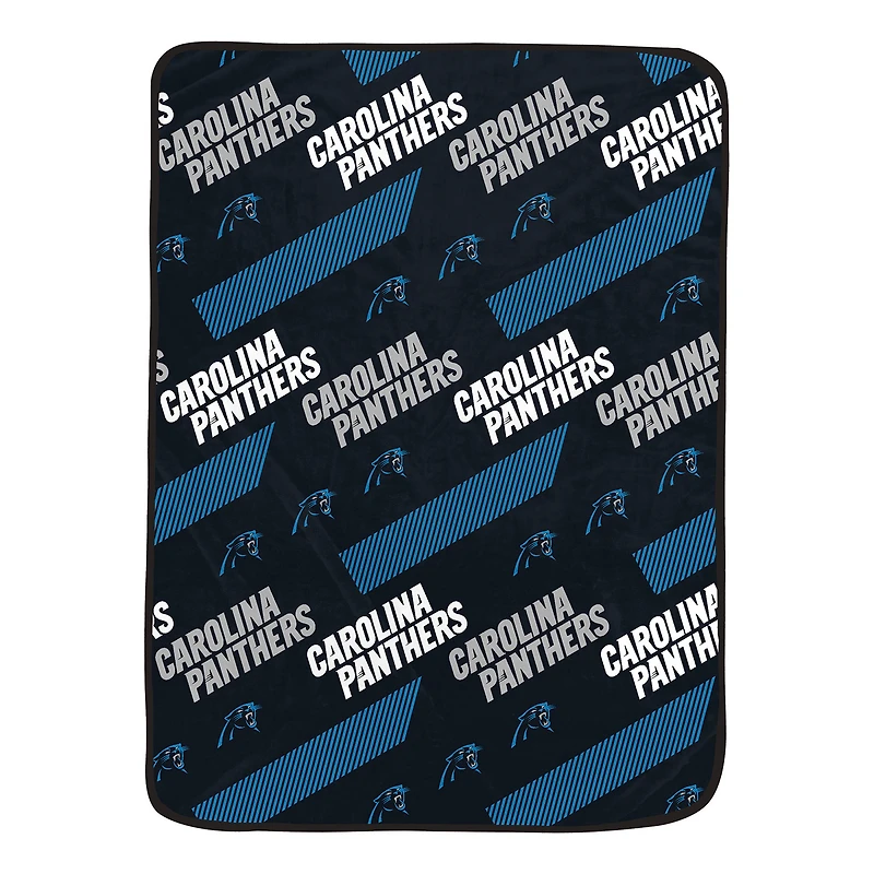 Pegasus Carolina Panthers 60" x 72" Slanted Half-Stripe Wordmark Ultra Soft Blanket