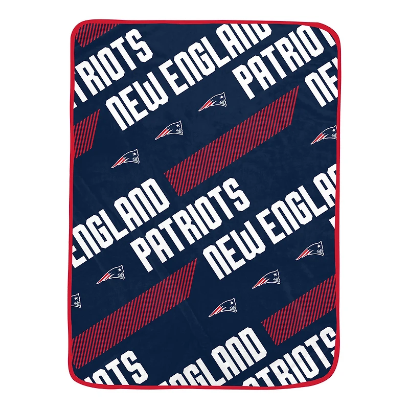 Pegasus New England Patriots 60" x 72" Slanted Half-Stripe Wordmark Ultra Soft Blanket