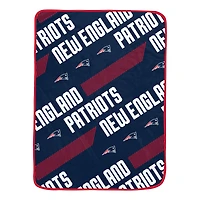 Pegasus New England Patriots 60" x 72" Slanted Half-Stripe Wordmark Ultra Soft Blanket