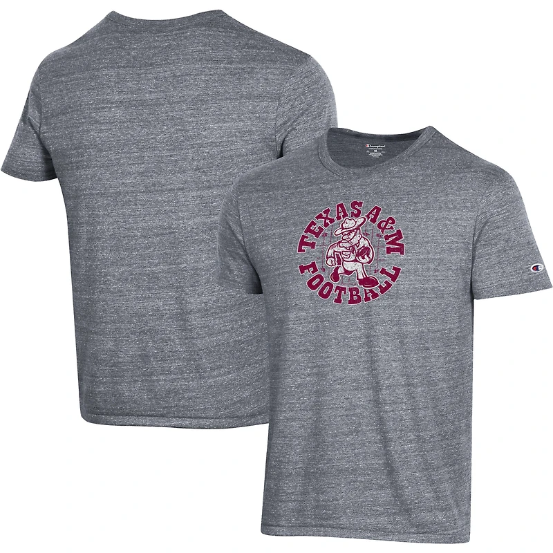 Men's Champion Gray Texas A&M Aggies Ol' Sarge Football Tri-Blend T-Shirt