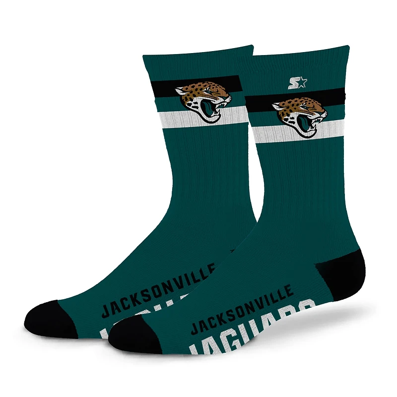Unisex Starter Jacksonville Jaguars Team Color Two-Stripe Crew Socks